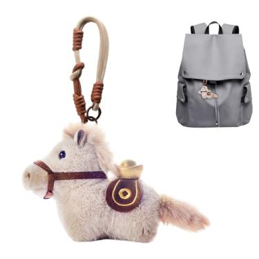 Imagem de Cavalo De Pelúcia - Macio Colecionável Em Miniatura Pendente | com Chaveiro de Pelúcia e Cordão - para Adultos e Crianças Aniversário Natal Ano Novo 2026 Festa Mochila