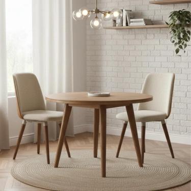 Imagem de Jogo 2 Cadeiras Dakota M2 Giratória Naturalle Bouclé Caramelo