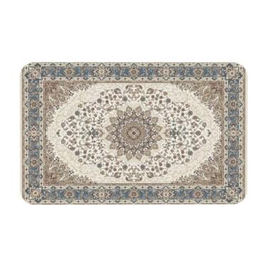 Imagem de Tapete de banheiro, macio, sem rugas, antiderrapante, secagem rápida, absorvente, fácil de limpar, tapete de chuveiro para banheiro, cozinha, chuveiro, tapete de porta 50 x 80 cm, padrão de carpete