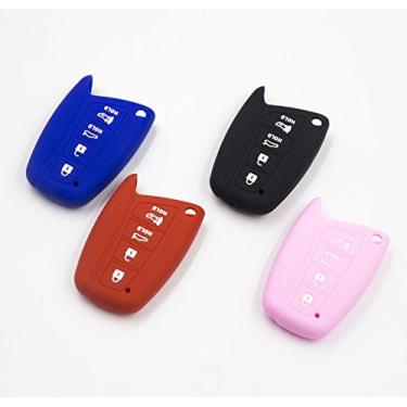 Imagem de Capa de silicone com controle remoto Smart Key da LIGHTKOREA 1P para Hyundai Santa Fe 2013 2016, Genesis 2015 2016, Equus, Azera 2012 2016 (rosa)
