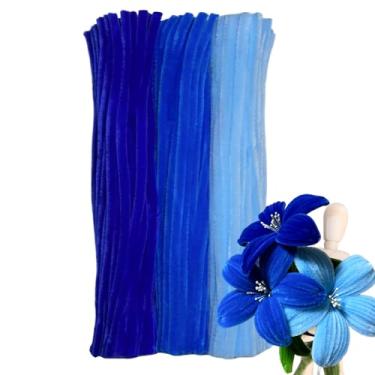 Imagem de Harmoso 200 peças de limpadores de cachimbo azuis vintage - Limpadores de cachimbo fofos para artes e artesanato, perfeitos para flores, animais e decorações (30,5 x 0,6 cm)