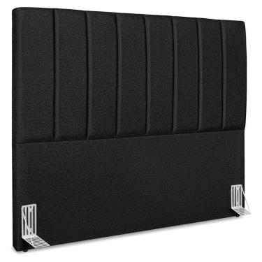 Imagem de Cabeceira Casal 140 Cm Com Frame Dalia Linho Preto Artte Preto