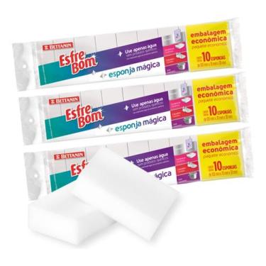 Imagem de Esponja Mágica Multiuso Para Tecido Inox Pias E Paredes 30un - Betanin