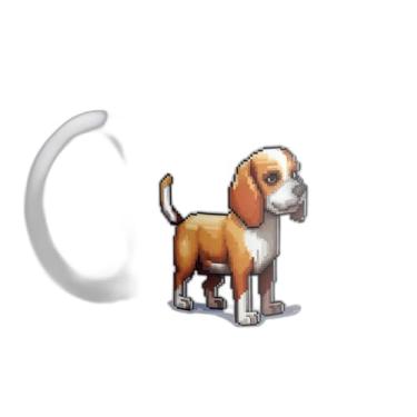 Imagem de Caneca Xícara de Café Porcelana 300ml Com Beagle Bit Pixel