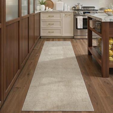 Imagem de Art&Tuft Tapete de corredor de 5 x 15 cm – Tapete de corredor lavável, tapete antiderrapante para corredor, alto e baixo, listrado texturizado 5 x 15 cm, tapete para entrada, quarto, sala de estar