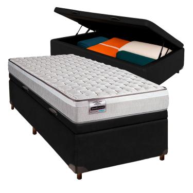 Imagem de Cama Box Bau Blindado Solteiro + Colchão Molas Ensacadas Hanover Inducol