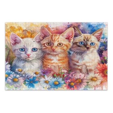 Imagem de Cute Cats 1000 quebra-cabeças para adultos, quebra-cabeça, jogo Uzzle