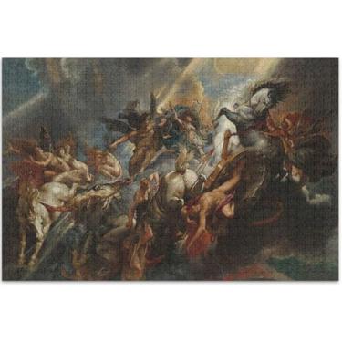 Imagem de Pintura Peter Paul Rubens Queda de Phaeton 1000 peças quebra-cabeças para adultos, arte de arte animal, quebra-cabeças difíceis, presentes de festa de elefante branco, 75 x 40 cm