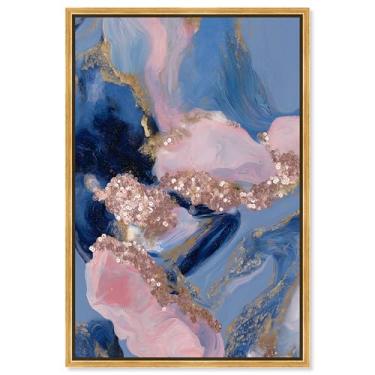 Imagem de Rose Gold Nebula III Impressão em tela rosa decoração de parede por Art Remedy, moldura dourada, 50 x 76 cm