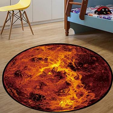 Imagem de Tapete redondo planeta Terra, tapetes redondos para quarto, lavável na máquina, macio, antiderrapante, tapete para sala de estar, tapete de piso interno, Marte, diâmetro 60 cm/1,9 pés