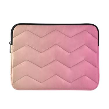 Imagem de Bolsa de laptop fina e leve gradiente rosa durável, bolsa de transporte para tablet de viagem para trabalho, capa para laptop para mulheres, 13 a 14 polegadas