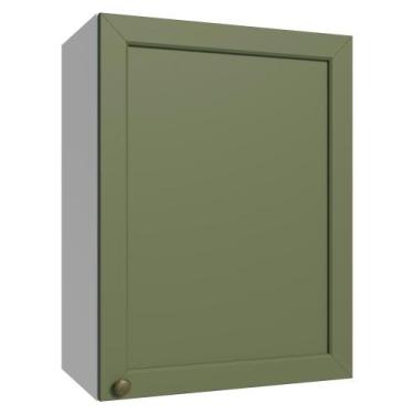 Imagem de Armário Aéreo 50cm 1 Porta Vik Madesa B, Branco/Verde