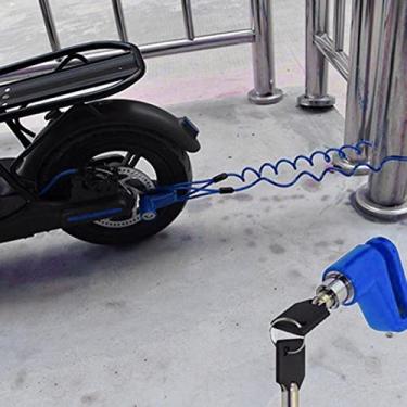 Imagem de Dioche Trava de Fio de Aço Antirroubo, Rodas de Freio a Disco, Armário de Alta Segurança, Durável, Ajuste Universal para Scooter Elétrica Mijia M365, Motocicleta, Preto, Vermelho, 2 (Tudo preto)