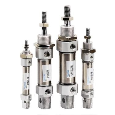 Imagem de MI10/12/16/20/25 Pistão de cilindro pneumático pequeno de 10 mm a 150 mm de curso de aço inoxidável mini cilindros de dupla ação (Storke 125, furo 25)