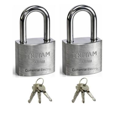Imagem de Kit 02 Cadeados Tritan 50mm Prevenção Antifurto Para Empresa e Residen