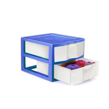 Imagem de gaveteiro organizador 2 gavetas Azul