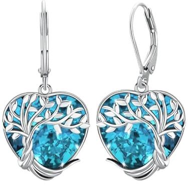 Imagem de 1 par de brincos elegantes de árvore de coração para uso diário, joias simples e adoráveis, presentes para mulheres, aniversário para ela, acessórios de moda