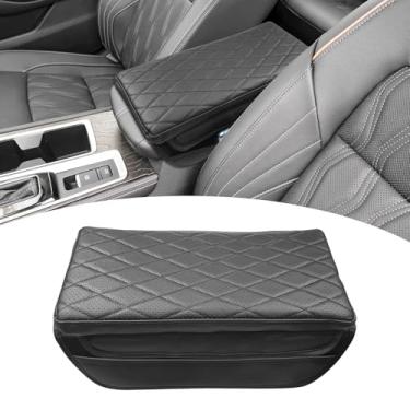 Imagem de RUIANTE Capa de console central compatível com Nissan Altima 6/7ª geração 2019-2025 protetor de braço de couro napa de camada dupla com 2 acessórios de bolsas de armazenamento (preto losango)