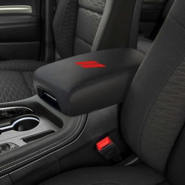 Imagem de XYHGM Capa de apoio de braço do console central para acessórios Dodge Durango 2021 2022 2023 2024 2025 2026 caixa interior protetor antiarranhões almofada de couro decoração de braço central (pontos