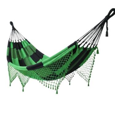 Imagem de Rede De Descanso Casal Grande Modelo rede de descanso casal king grande reforcada (Verde Com Preto)