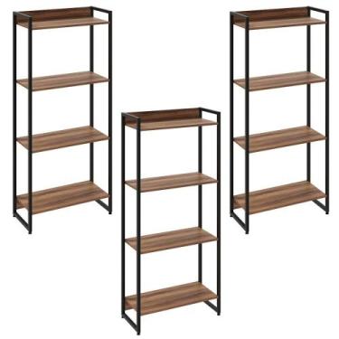 Imagem de Kit 3 Estantes Multiuso Escritório Industrial 4 Prateleiras Areta 145x