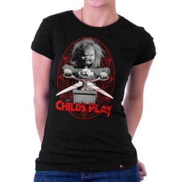 Imagem de Camiseta Baby Look Chucky Boneco Assassino Filme Terror - KING OF GEEK