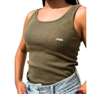 Imagem de Regata Canelada Ribana Ajusta Ao Corpo Algodão Moda Basica - Lagun Bra