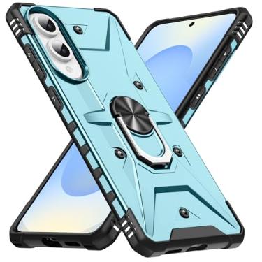 Imagem de SORAKA Capa para Samsung Galaxy S25 Edge com suporte para anel,PC rígido e TPU macio,proteção dupla 2 em 1,compatível com suportes magnéticos para carros