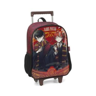 Imagem de Mochila Escolar de Rodas Infantil Harry Potter Oficial - Maxlog, Vinho