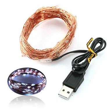 Imagem de Luzes de fita LED cobre em forma estrela USB Lâmpada decorativa 5m 50 para decoração casamento festival quarto jardim