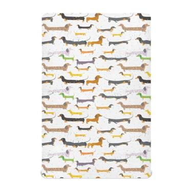Imagem de SEHANY Lençol de berço de cachorro fofo para meninos e meninas, macio, respirável, elástico, lençol com elástico padrão para bebês de 27 x 99 cm