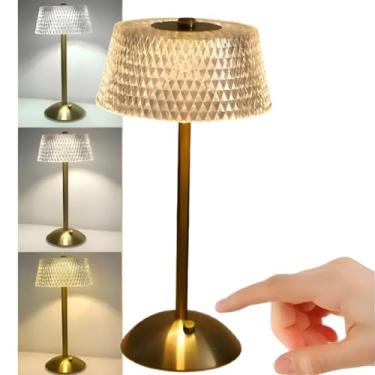 Imagem de Luminária LED de Mesa Recarregável com Três Intensidades de Luz, Abajur sem Fio, Cúpula Transparente, Estudos Trabalho e Cabeçeira Sala e Quarto Infantil Menino Menina, Branco Frio e Quente (Modelo 1)