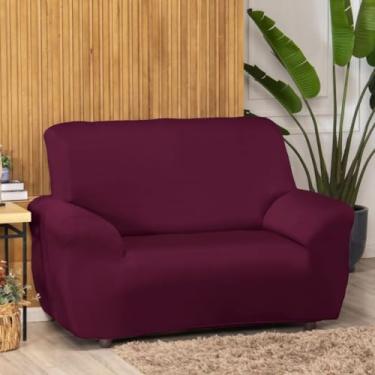 Imagem de 1 Unidade De Capa de Sofá Coladinha Com Costura Reforçada Para 1, 2 ou 3 Lugares De Malha Gel Grossa (Vinho,3 Lugares)