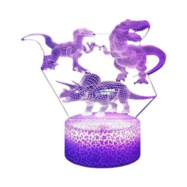 Imagem de Luz Noturna 3D De Dinossauro Para Crianças, Decoração De Quarto, Lumin
