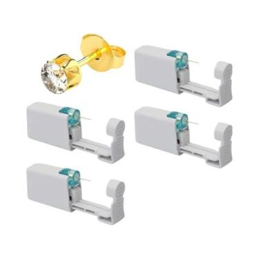 Imagem de Brincos De Zircônia Cúbica De 5mm Com Pistola De Perfuração De Orelha 