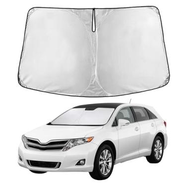 Imagem de EcoNour Para-sol de para-brisa para Toyota Venza 2009–2015 | Persiana para janela frontal de ajuste personalizado | Bloqueia raios UV prejudiciais e reduz o calor | Viseira dobrável com bolsa de
