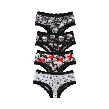 Imagem de Calcinhas De Renda Sexy Femininas 4-PCS Confortáveis Shorts De Natal M
