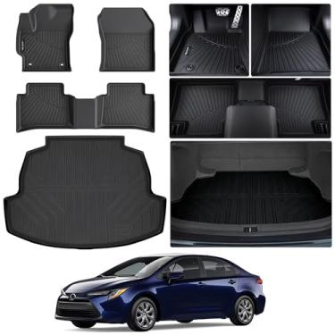 Imagem de AltraVos Tapetes para Toyota Corolla Sedan 2020-2024 2025 2026 (não adequado para Hatchback e Cross), forro de piso TPE para todos os climas e tapetes de porta-malas para acessórios Corolla Sedan