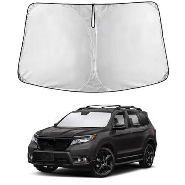 Imagem de EcoNour Para-brisas para Honda Passport 2019–2025 | Persiana para janela frontal de ajuste personalizado | Bloqueia os raios UV nocivos e reduz o calor | Viseira dobrável com bolsa de armazenamento