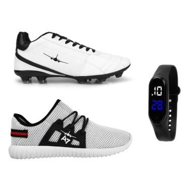 Imagem de Chuteira De Campo A7 + Tênis Eazy + Relógio-Masculino