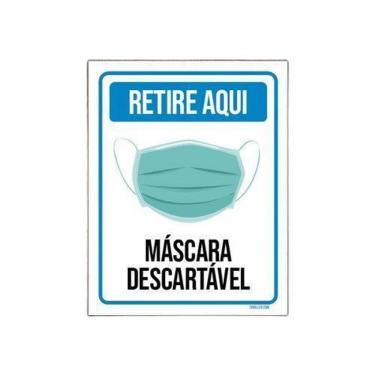 Imagem de Kit 3 Placas Cuide-Se Retire Aqui Máscara Descartável