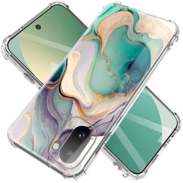 Imagem de CLATUK Capa para oneplus 15R, mármore e flores, fina, antiqueda, à prova de choque, macia, à prova de choque, transparente, capas protetoras de telefone 16,83 polegadas (Lago Alpino)