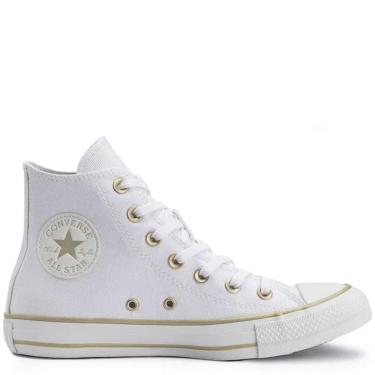 Imagem de Tenis All Star Converse Tradicional Branco Ouro Claro Botinha Cano Alto Feminino Original CT28330001-Feminino