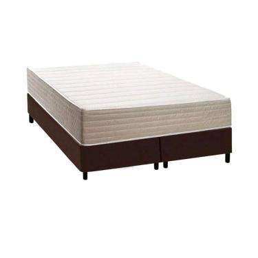 Imagem de Cama Box NOVO + Colchão Anatômico Kappesberg D33 Carmine + Base CRC Corano Brown