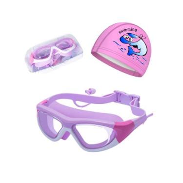 Imagem de Kit Óculos e Touca de Natação Infantil Hero Band Coleção Tibumm, Roxo 