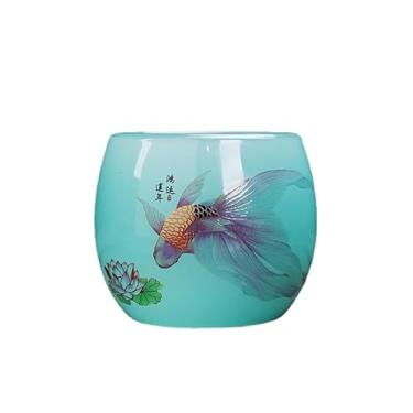 Imagem de Xícara de chá de vidro feminina, tamanho: 5,3 cm de altura * 6,3 cm de largura. Capacidade: 76,5 g-A4
