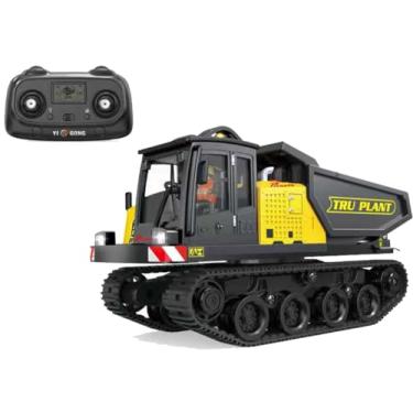 Imagem de 2.4GHz Caminhão Basculante de Controle Remoto 1:50, Trator de Esteira em Liga com Giro 360°, Giroscópio e Luzes