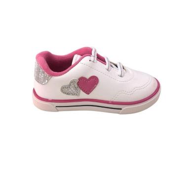 Imagem de Tênis Casual Infantil Menina Molekinha Branco e Rosa 2740.201-Feminino