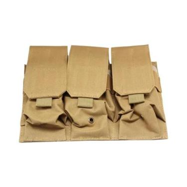 Imagem de Bolsa Tática Tripla MOLLE Para Carregadores 556 762 Para Jogos De Guer