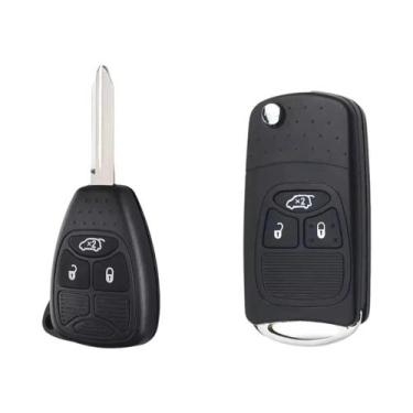 Imagem de Capa De Chave Automotiva Dobrável De 2 Botões Para Chrysler Jeep Compa